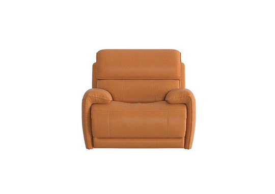 Link Leather Power Recliner Armchair with Power Headrest - Yellow- World of Leather