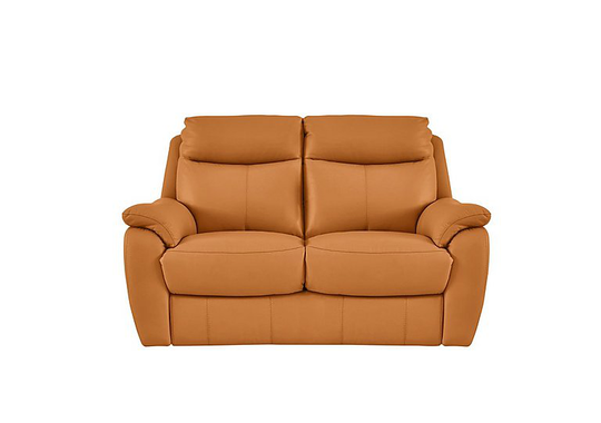 Snug 2 Seater Leather Sofa - Yellow- World of Leather