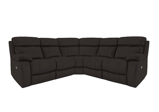 Moreno SD Leather Manual Recliner Corner Sofa - Brown