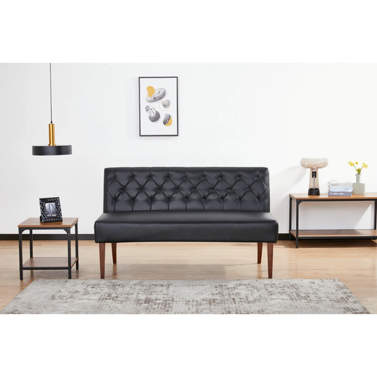 Addriana Meta Faux Leather Sofa