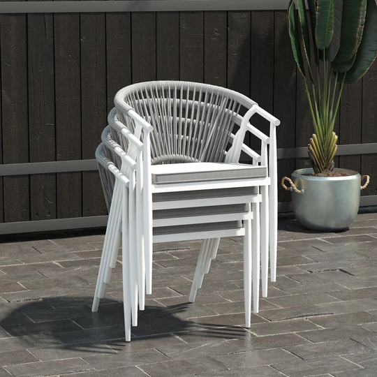 Circi Stacking Patio Dining Chair with Cushion