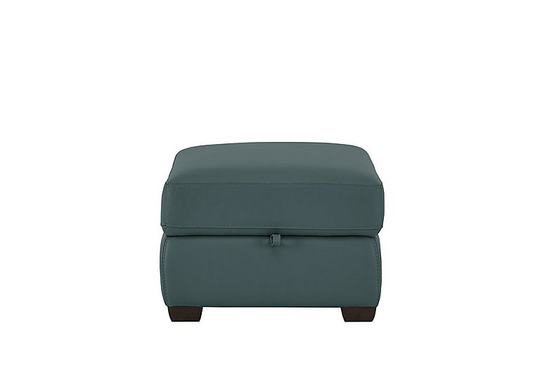 Chicago Leather Storage Stool - Green- World of Leather