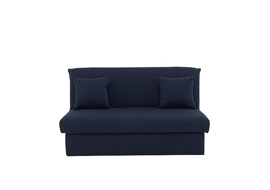 Versatile Small 2 Seater Fabric Sofa Bed No Arms - Blue