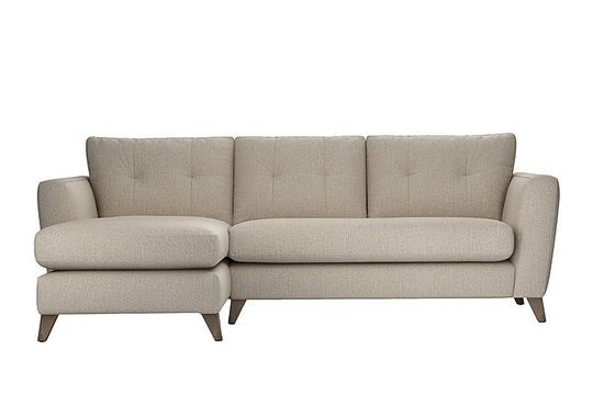 The Lounge Co. - Hermione Fabric Corner Sofa with Chaise End - Beige