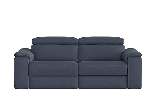 Nicoletti - Davide 3 Seater Fabric Sofa - Blue
