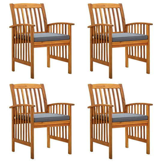 Rosalind Wheeler Garden Dining Chairs 4 Pcs With Cushions Solid Wood Acacia