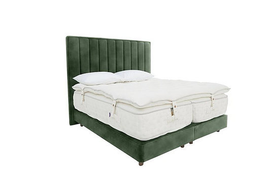 Harrison Spinks - Yorkshire 40,000 Shallow Divan Set with Zip and Link Mattress with Mattress Topper - Super King - Green