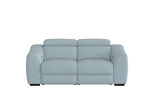 Elixir 2 Seater Fabric Manual Recliner Sofa - Blue