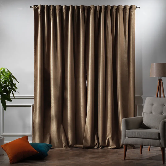 Luxury Velvet Solid Room Darkering Rod Pocket Single Curtain Panel