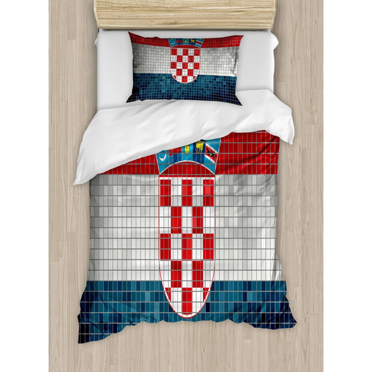Sheehan Blue/Red 100% Brushed Microfibre Duvet Cover Set