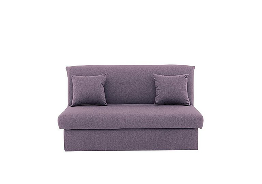 Versatile Small 2 Seater Fabric Sofa Bed No Arms - Purple