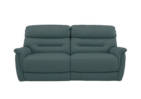 Chicago 3 Seater Leather Power Recliner Sofa - Green- World of Leather