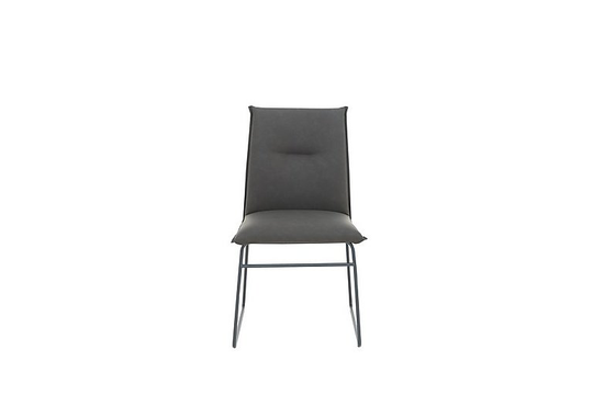 Connubia by Calligaris - Maya Ski Leg Faux Leather Dining Chair with Matt Grey Legs