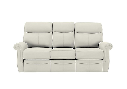 G Plan - Avon 3 Seater Leather Manual Recliner Sofa - Grey