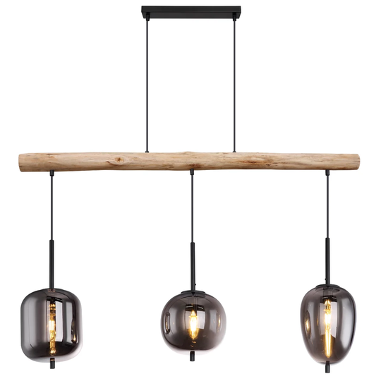 Blacky 3-Light Kitchen Island Jar Pendant