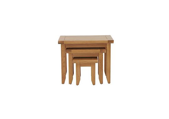 Furnitureland - California Solid Oak Nest of Tables - Brown