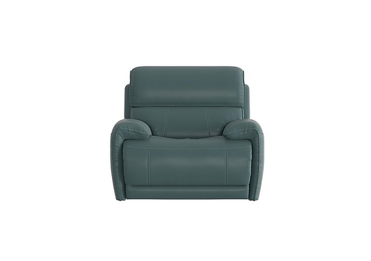 Link Leather Power Recliner Armchair with Power Headrest - Green- World of Leather