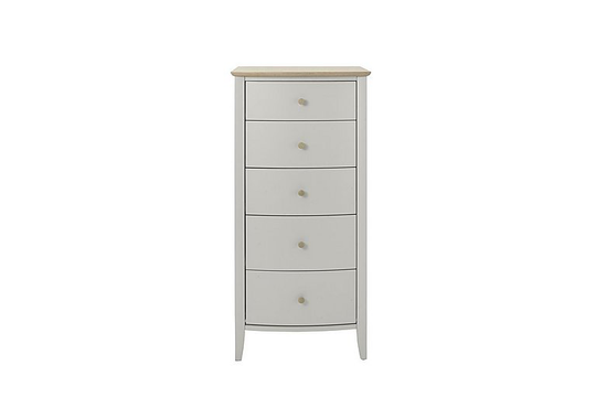 Cotswold 5 Drawer Narrow Chest - Grey