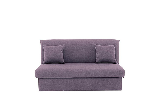 Versatile 2 Seater Fabric Sofa Bed No Arms - Purple