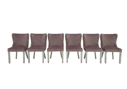 Marvel Chrome Set of 6 Button Back Dining Chairs