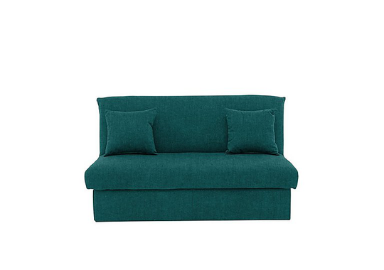 Versatile Small 2 Seater Fabric Sofa Bed No Arms - Teal