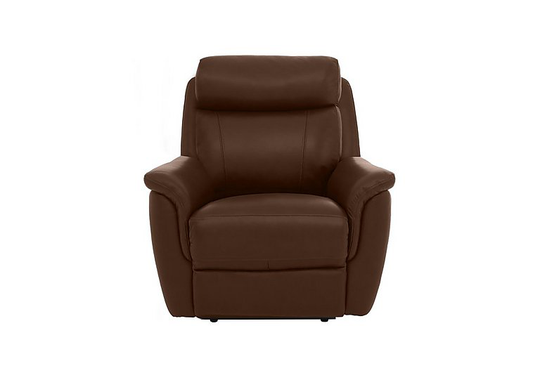 Orlando Leather Power Recliner Chair with Power Headrest and Lumbar Support - Brown