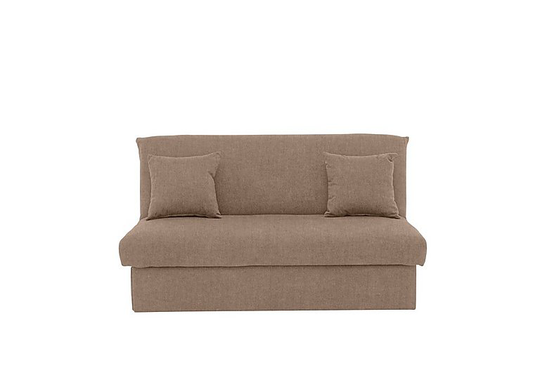 Versatile 2 Seater Fabric Sofa Bed No Arms - Cream