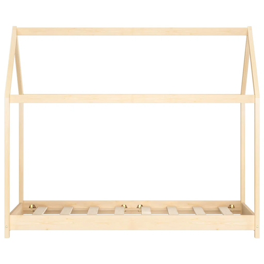 Kids Bed Frame White Solid Pine Wood 80X160 Cm
