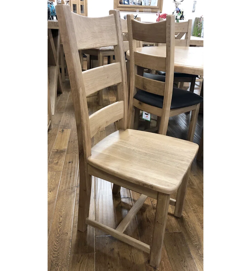 Flemington Solid Wood Slat Back Side Chair in Brown