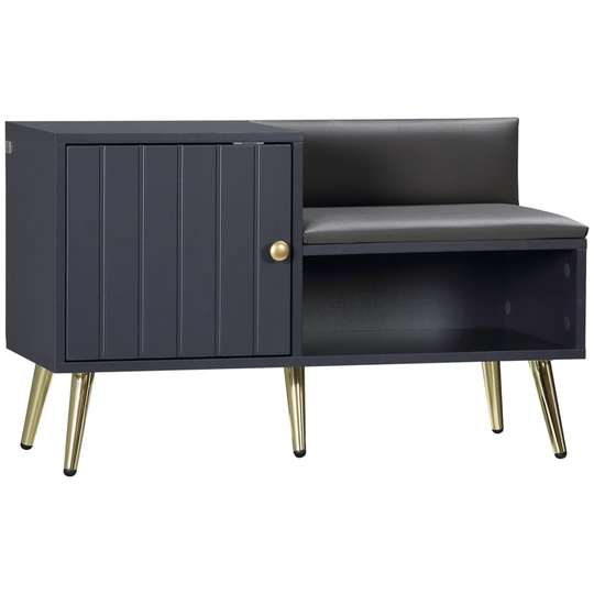 Faux Leather Storage Bench