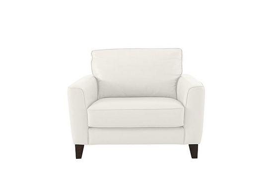 Brondby Leather Cuddle Chair - White- World of Leather