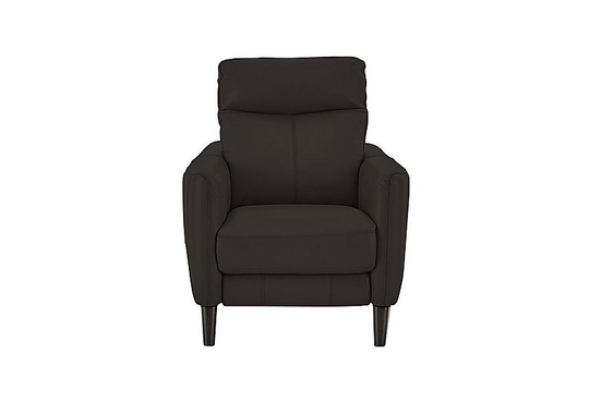 Compact Collection Petit Leather Power Recliner Armchair - Brown- World of Leather
