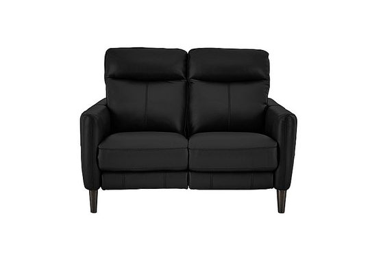 Compact Collection Petit 2 Seater Leather Sofa - Black- World of Leather