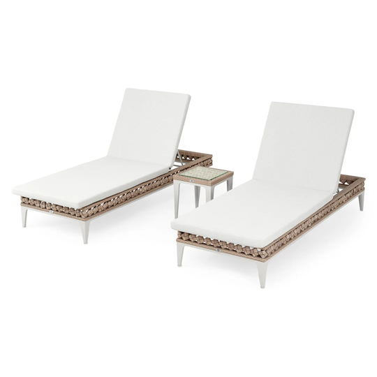 Gambell Reclining Sun Lounger with Cushion and Table