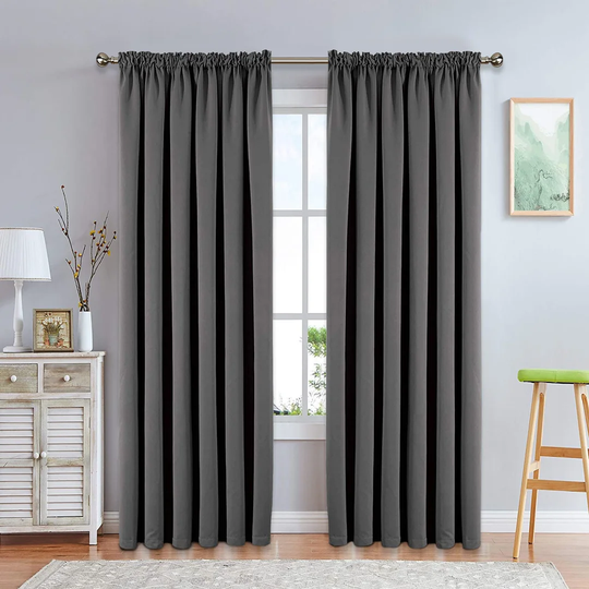 Blackout Curtains Pencil Pleat Living Room Window Curtains
