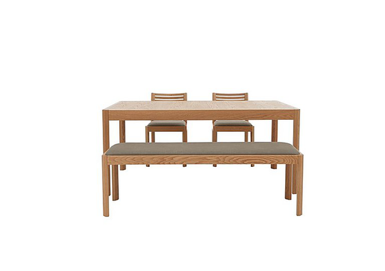 Ercol - Ella Medium Extending Dining Table, 2 Dining Chairs and Medium Dining Bench - Brown