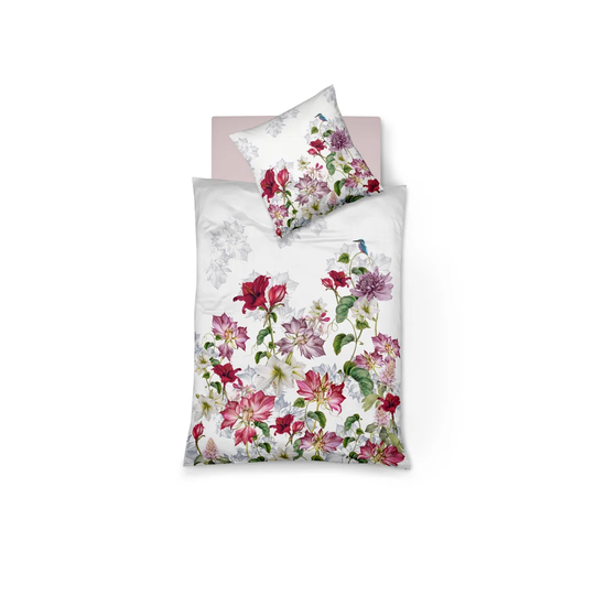 Bed Art S White/Red 205 TC Reversible Duvet Cover Set