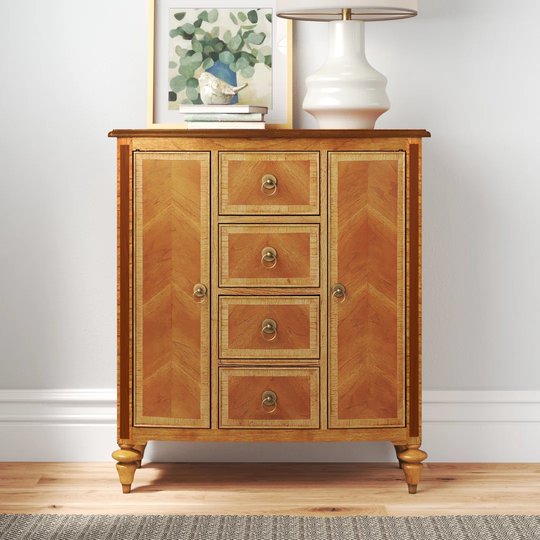 Buchholz 85 Cm Wide 4 Drawer Walnut Wood Sideboard