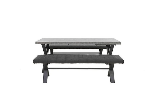 Moon Dining Table and 2 Dining Benches Dining Set - 190-cm