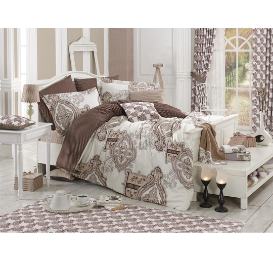 Hartsburg Brown/White/Cream Duvet Cover Set