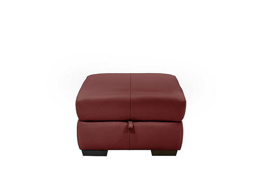 Elixir Leather Storage Footstool - Red- World of Leather