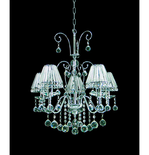 CE08800/05/CH Perpignan 5 Light Ceiling Pendant In Polished Chrome Finish With Clear Crystal Shade